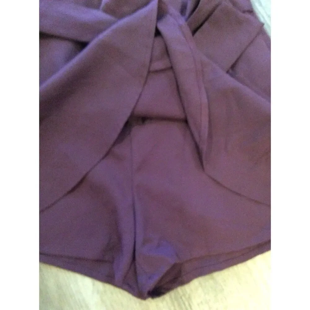 Zara Purple Skort Mini Skirt Front Tie Small S Women's